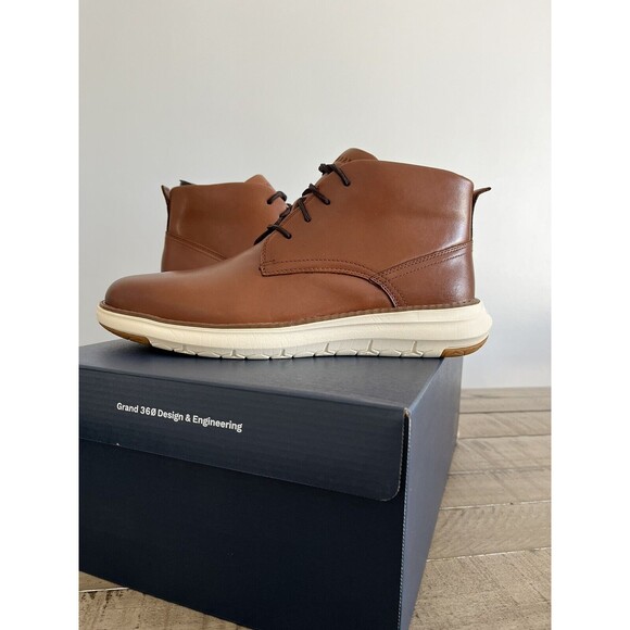 New Cole Haan Grand Remix Leather Chukka Boot Sneakers Sole Men Shoe 9 M Cognac